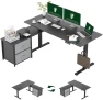 Thumbnail L-Shaped Standing Desk with Drawers — Standing Desk, FLEXISPOT