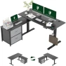 Thumbnail L-Shaped Standing Desk with Drawers — Standing Desk, FLEXISPOT