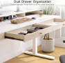 Thumbnail Standing Desk with Drawers, 63x23.6 Inch Electric Stand Up Desk with Storage Shelf and Memory Controller — Standing Desk, ONBRILL