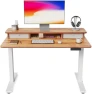 Thumbnail 40 x 24 Inch Height Adjustable Electric Standing Desk with Double Drawer — Standing Desk, FEZIBO