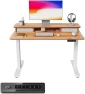 Thumbnail 48 x 24 Inch Height Adjustable Electric Standing Desk with Double Drawer and Storage Shelf — Standing Desk, FEZIBO