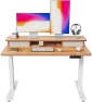Thumbnail 48 x 24 Inch Height Adjustable Electric Standing Desk with Double Drawer and Storage Shelf — Standing Desk, FEZIBO