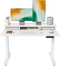 Thumbnail 48 x 24 Inch Height Adjustable Electric Standing Desk with Double Drawer and Storage Shelf — Standing Desk, FEZIBO