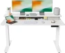 Thumbnail 48 x 24 Inch Height Adjustable Electric Standing Desk with Double Drawer and Storage Shelf — Standing Desk, FEZIBO