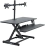 Thumbnail Electric Height Adjustable Standing Desk Converter with Dual Monitor Stand — Standing Desk, VIVO