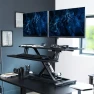 Thumbnail Electric Height Adjustable Standing Desk Converter with Dual Monitor Stand — Standing Desk, VIVO