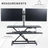 Thumbnail Electric Height Adjustable Standing Desk Converter with Dual Monitor Stand — Standing Desk, VIVO