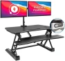 Thumbnail Electric Standing Desk Converter with Dual Monitor Arms — Standing Desk, Mount-It!