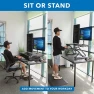 Thumbnail Electric Standing Desk Converter with Dual Monitor Arms — Standing Desk, Mount-It!