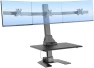 Thumbnail Electric Standing Desk Converter with Dual Monitor Mounts — Standing Desk, Mount-It!