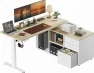 Thumbnail L-Shaped Executive Standing Desk with File Cabinet — Standing Desk, Marsail