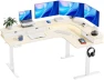 Thumbnail L-Shaped Standing Desk with Power Outlets & LED Strip — Standing Desk, HUANUO