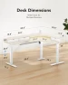 Thumbnail L-Shaped Standing Desk with Power Outlets & LED Strip — Standing Desk, HUANUO