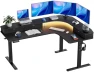 Thumbnail L-Shaped Standing Desk with Power Outlets & LED Strip — Standing Desk, HUANUO