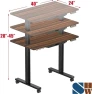 Thumbnail Mobile Electric Height Adjustable Sit to Stand Desk with Drawer, Hanging Hooks and Cable Management — Standing Desk, Visit the SHW Store