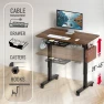 Thumbnail Mobile Electric Height Adjustable Sit to Stand Desk with Drawer, Hanging Hooks and Cable Management — Standing Desk, Visit the SHW Store