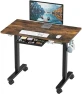Thumbnail Mobile Electric Height Adjustable Sit to Stand Desk with Drawer, Hanging Hooks and Cable Management — Standing Desk, Visit the SHW Store