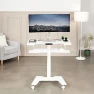 Thumbnail White Electric Mobile Height Adjustable 36 inch Dual Platform Standing Desk with Wheels — Standing Desk, VIVO