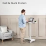 Thumbnail White Electric Mobile Height Adjustable 36 inch Dual Platform Standing Desk with Wheels — Standing Desk, VIVO