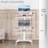 Thumbnail White Electric Mobile Height Adjustable 36 inch Dual Platform Standing Desk with Wheels — Standing Desk, VIVO