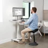 Thumbnail White Electric Mobile Height Adjustable 36 inch Dual Platform Standing Desk with Wheels — Standing Desk, VIVO