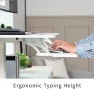 Thumbnail White Electric Mobile Height Adjustable 36 inch Dual Platform Standing Desk with Wheels — Standing Desk, VIVO