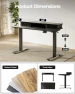 Thumbnail 48 x 24 Inch Height Adjustable Electric Standing Desk with Double Drawer — Standing Desk, FEZIBO