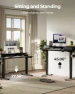 Thumbnail 48 x 24 Inch Height Adjustable Electric Standing Desk with Double Drawer — Standing Desk, FEZIBO