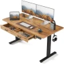 Thumbnail 48 x 24 Inch Height Adjustable Electric Standing Desk with Double Drawer — Standing Desk, FEZIBO