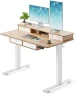 Thumbnail 48" x 24" Standing Desk with Drawers, Height Adjustable Electric Workstation, Computer Sit Stand Up Table with Large... — Standing Desk, CubiCubi