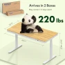 Thumbnail 55" Bamboo Standing Desk, Dual Motor 3 Stages Adjustable Height Electric Computer Workstation with Wireless Charging,... — Standing Desk, FLEXISPOT