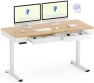 Thumbnail 55" Bamboo Standing Desk, Dual Motor 3 Stages Adjustable Height Electric Computer Workstation with Wireless Charging,... — Standing Desk, FLEXISPOT
