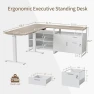 Thumbnail Electric L Shaped Standing Desk with Storage — Standing Desk, FEZIBO