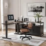 Thumbnail Electric L Shaped Standing Desk with Storage — Standing Desk, FEZIBO