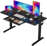 Thumbnail Glass Standing Desk with Drawers and USB Charging — Standing Desk, Furmax