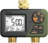 Thumbnail Brass Sprinkler Timer 2 Zone, IP66 Waterproof Programmable Water Hose Timer 2 Outlet with Large Display — Irrigation System, Diivoo