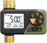 Thumbnail Brass Sprinkler Timer 2 Zone, IP66 Waterproof Programmable Water Hose Timer 2 Outlet with Large Display — Irrigation System, Diivoo