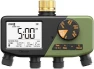 Thumbnail Brass Sprinkler Timer 2 Zone, IP66 Waterproof Programmable Water Hose Timer 2 Outlet with Large Display — Irrigation System, Diivoo