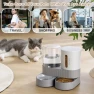 Thumbnail 2 Pack Automatic Cat Feeder Stainless Steel Water Dispenser Gravity Food Feeder and Waterer Set with Pet Food Bowl — Automatic Pet Feeder, Pawzone