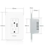 Thumbnail WiFi Smart Wall Outlet, 15A Divided Control 2 in Wall Socket with USB Interface — Smart Plug, MOES