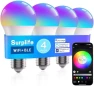 Thumbnail Smart Led Light Bulbs, Wi-Fi Magic Home Light Bulbs for Alexa & Google Assistant, E26, A19 Music Sync Color Changing... — Smart Light Bulb, ZMFUTY