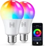 Thumbnail Smart Light Bulbs 2 Pack, A19 Color Changing LED (800 Lumens), WiFi & Bluetooth, Music Sync, Compatible with Alexa &... — Smart Light Bulb, Homefy