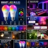 Thumbnail Smart Light Bulbs 2 Pack, A19 Color Changing LED (800 Lumens), WiFi & Bluetooth, Music Sync, Compatible with Alexa &... — Smart Light Bulb, Homefy