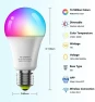 Thumbnail Smart Light Bulbs, WiFi & Bluetooth 5.0, Work with Alexa Google Assistant, App Control, Color Changing LED Bulb, E26... — Smart Light Bulb, Vanance