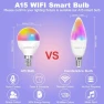 Thumbnail A15 LED Smart Bulb, 5W=40W, E12 Base, G45, 4 Pack — Smart Light Bulb, LEDEPLY
