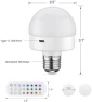 Thumbnail 2 Pack Rechargeable LED Light Bulbs with Remote — Smart Light Bulb, JIOODICH