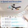 Thumbnail 42-Inch Smart Ceiling Fan with Lights Remote, APP & Voice Control — Smart Fan, Hoenofly