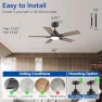 Thumbnail 42-Inch Smart Ceiling Fan with Lights Remote, APP & Voice Control — Smart Fan, Hoenofly