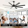 Thumbnail 52 Inch Ceiling Fan with Lights, Smart Indoor/Outdoor — Smart Fan, Sofucor