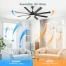 Thumbnail 52 Inch Ceiling Fan with Lights, Smart Indoor/Outdoor — Smart Fan, Sofucor